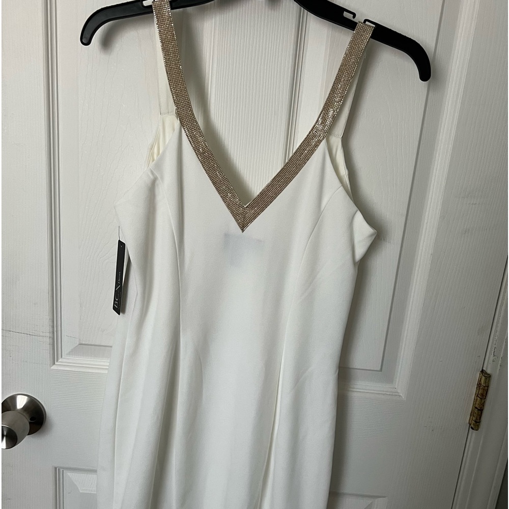 White and gold Macy’s dress